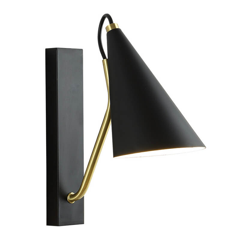 Nordic Minimalist Cone Shade Long Base 1-Light Wall Sconce Lamp