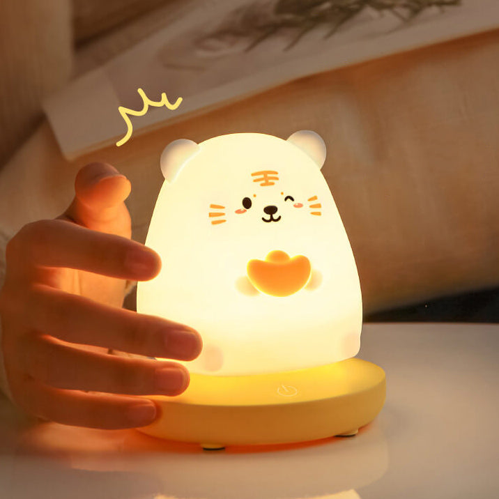 Kreative Silikon Tier USB Wiederaufladbare Nachtlicht Dekorative Tischlampe 