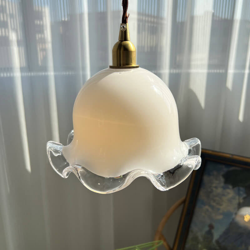 Vintage Pod Milk White Glass 1-Light Pendant Light