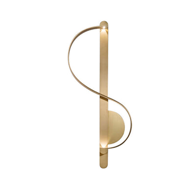 Nordic Luxury Golden Curve Ring Brass LED Wall Sconce Lamp