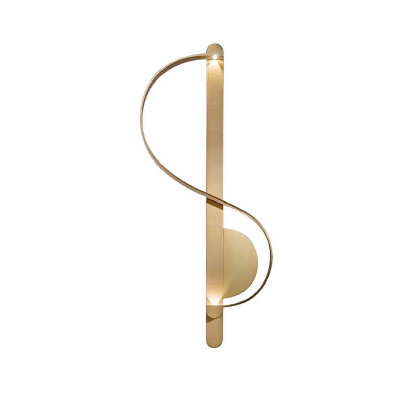 Nordic Luxury Golden Curve Ring Brass LED Wall Sconce Lamp