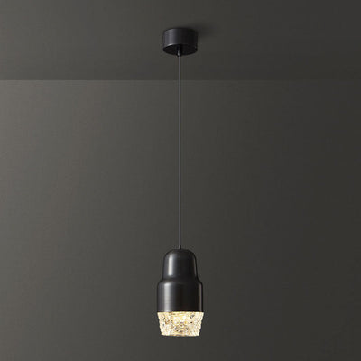 Modern Light Luxury Cylindrical Copper Acrylic LED Pendant Light
