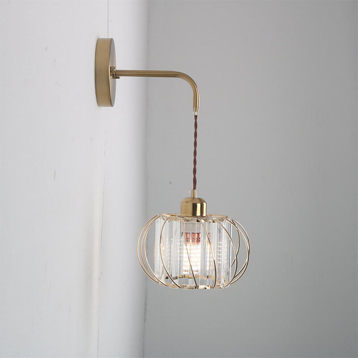 Lámpara de Aplique de Pared de 1 Luz con Diseño de Linterna de Cristal Ajustable Creativa Nórdica 