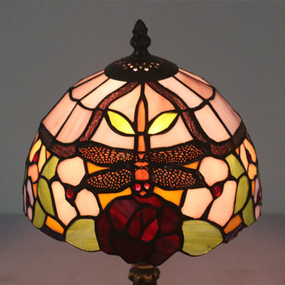 Europäische Vintage Tiffany Glas 1-flammige Tischlampe 