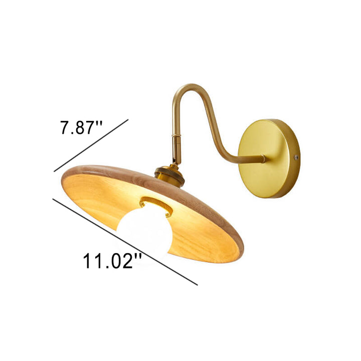 Lámpara de Aplique de Pared de 1 Luz con Bandeja Japonesa de Madera Moderna 
