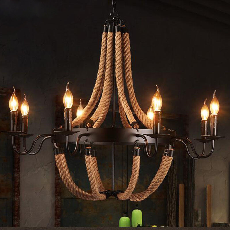 Retro Creative Wrought Iron Twine 6/8-Light Chandeliers