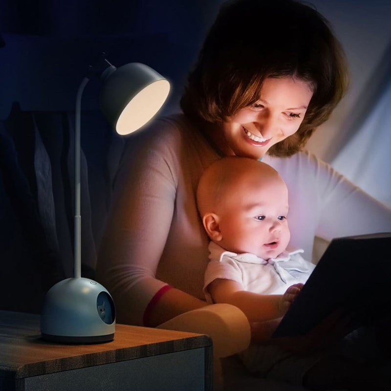 Lampe de bureau LED pour enfants avec chargement USB et dessin animé de poupée créative, soin des yeux pour la lecture 