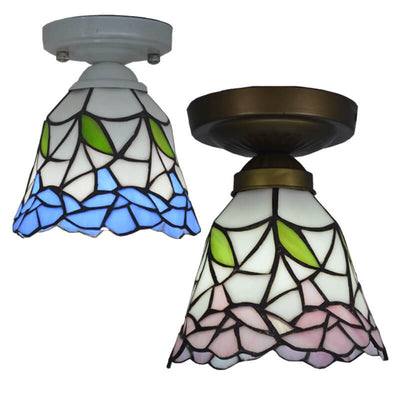 Traditional European Tiffany 1-Light Wall Sconce Lamp For Bedroom