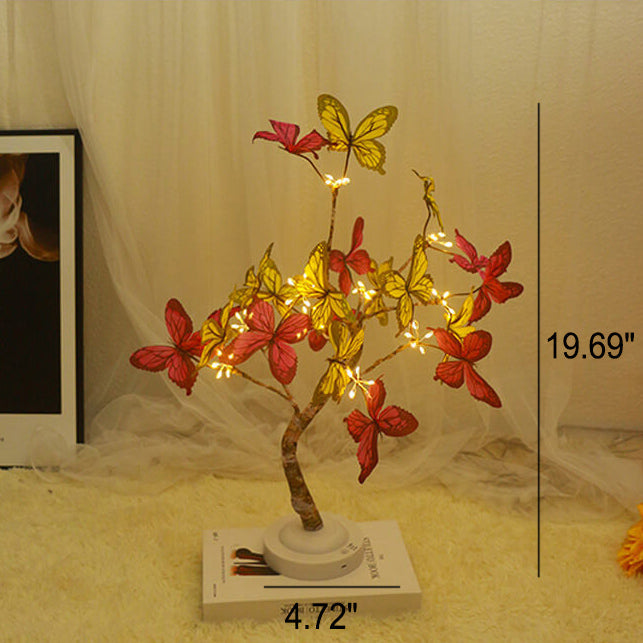 Lámpara de Mesa con Luz LED de Árbol Mariposa Creativa 