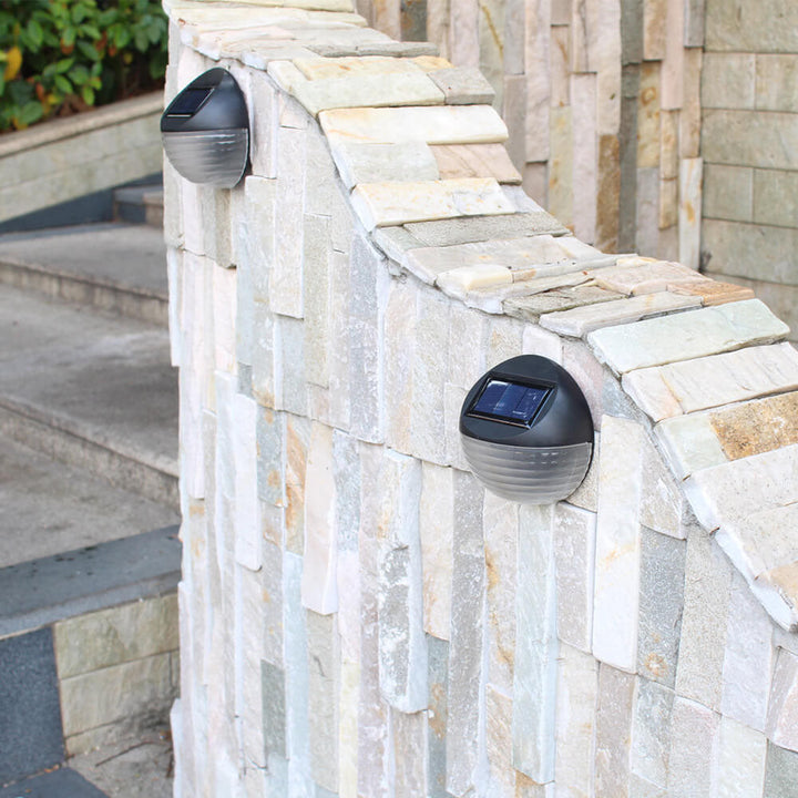 Solar Halbkreis 6 LED Außen Terrasse Zaun Wandleuchte 