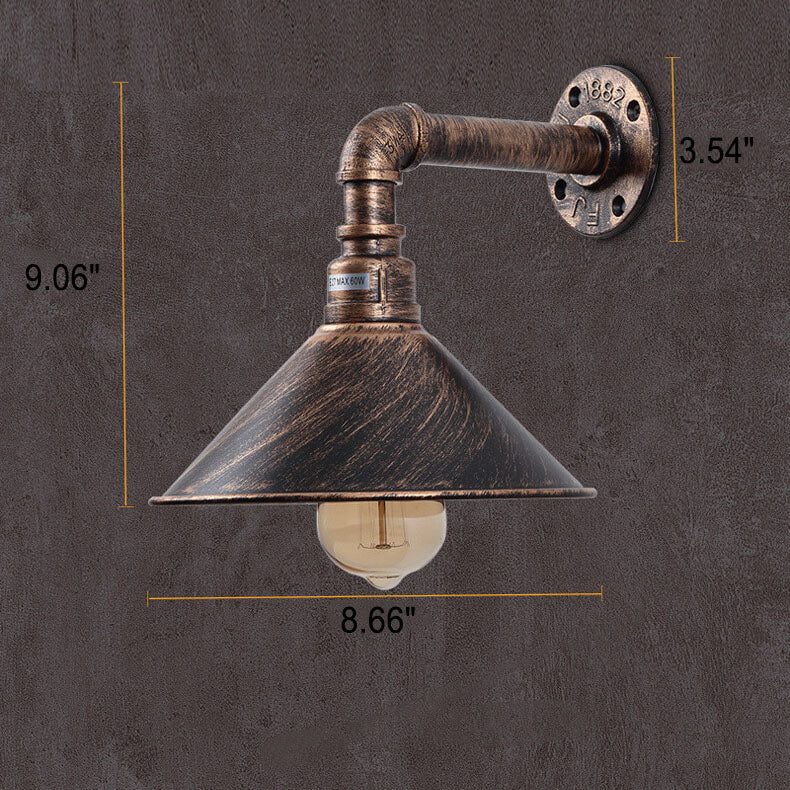 Industrielle Vintage Wandleuchte aus Eisen mit 1 Leuchte 