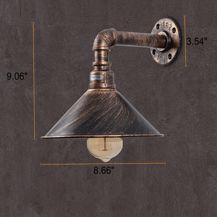 Industrielle Vintage Wandleuchte aus Eisen mit 1 Leuchte 