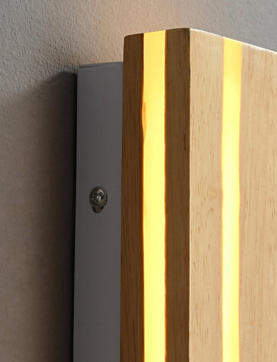 Modern Chinese Long Solid Wood Bar Wall Sconce Lamp