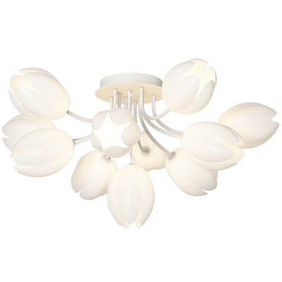 Modern Tulip Flower Shape 7/11/13 Light  Semi-Flush Mount Ceiling Light