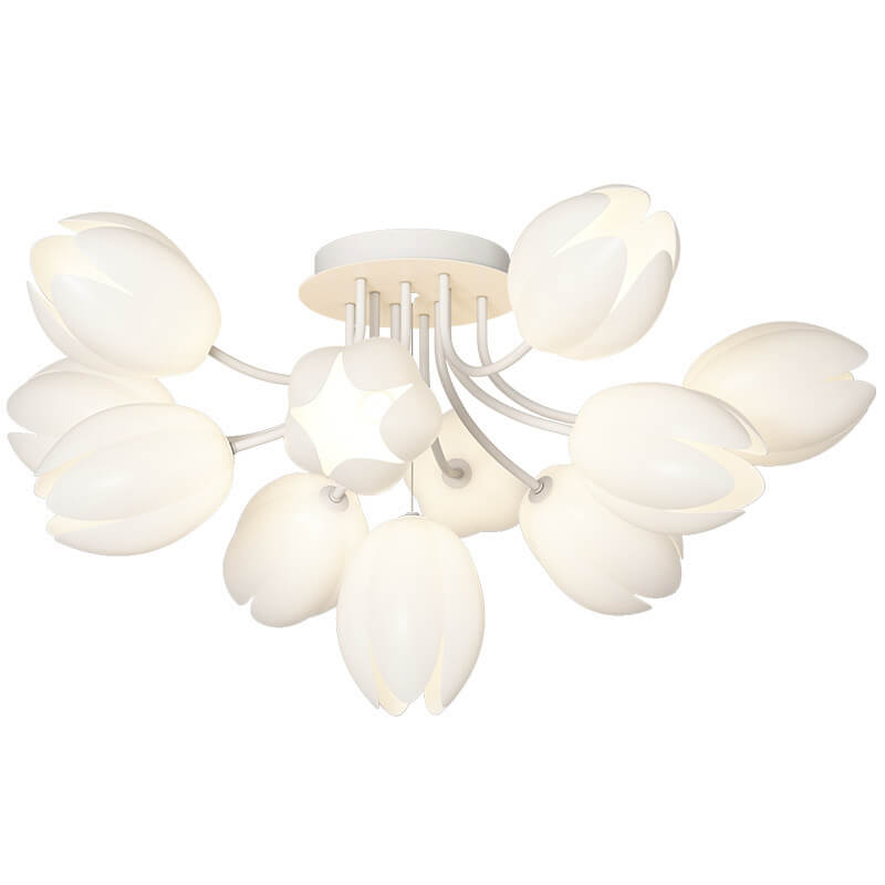 Moderne Tulip Flower Shape 7/11/13 Light Semi-Flush Mount Deckenleuchte