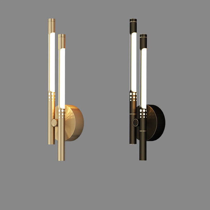 Moderne helle Luxus-Zylinder-LED-Wandleuchte aus Kupfer 