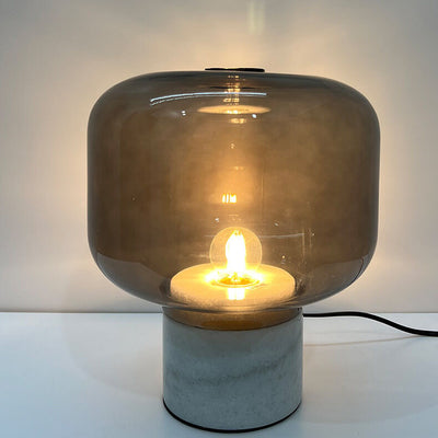 Nordic Minimalist Light Luxury Marble Clear Glass 1-Light Table Lamp