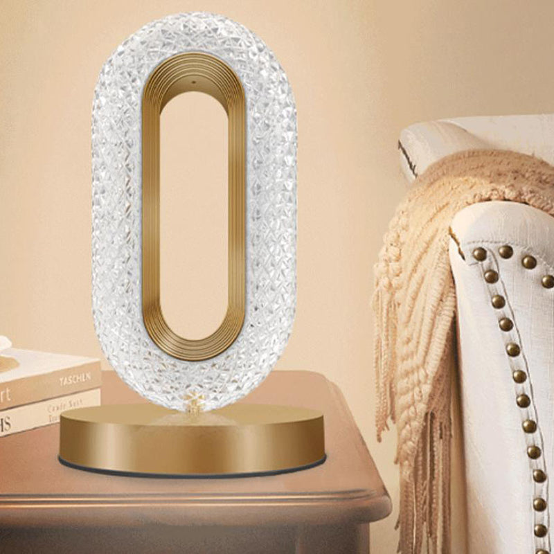 Nordic Creative Crystal Ring RGB APP LED Night Light Table Lamp