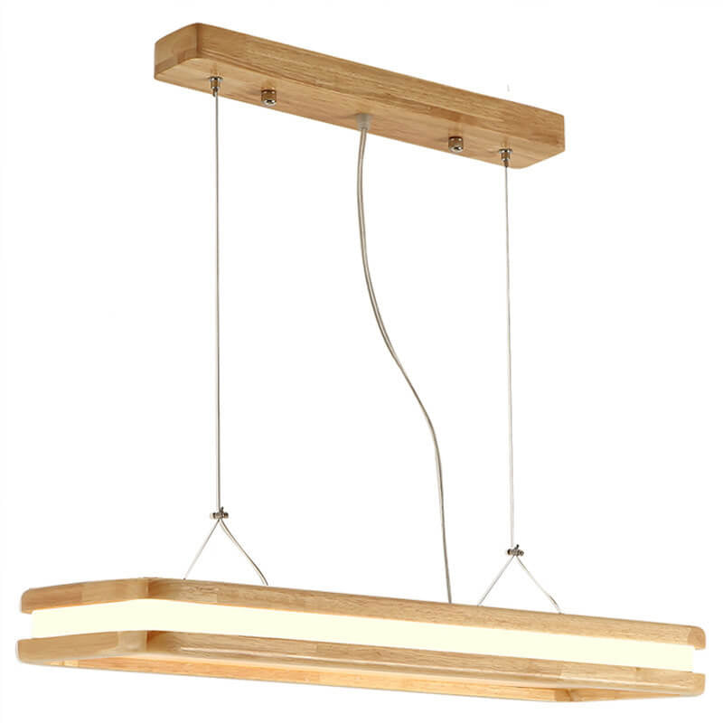 Nordic Minimalist Rectangular Hollow Log LED Island Light Chandelier