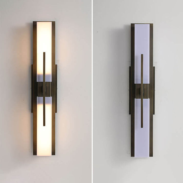 Lámpara de pared LED de acrílico cuboide con marco de hierro forjado retro chino 