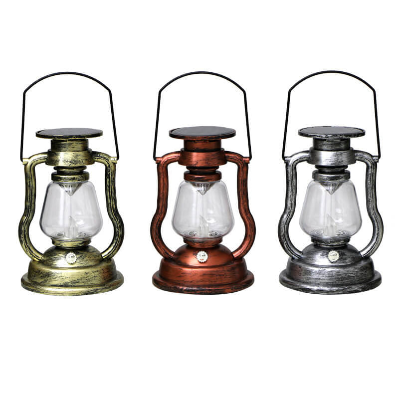 Lampe à pétrole rétro solaire Lampe cheval LED Décoration de jardin extérieure Patio Lampe à flamme portable 