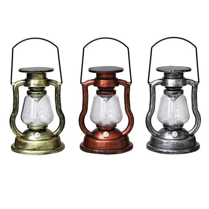 Lampe à pétrole rétro solaire Lampe cheval LED Décoration de jardin extérieure Patio Lampe à flamme portable 