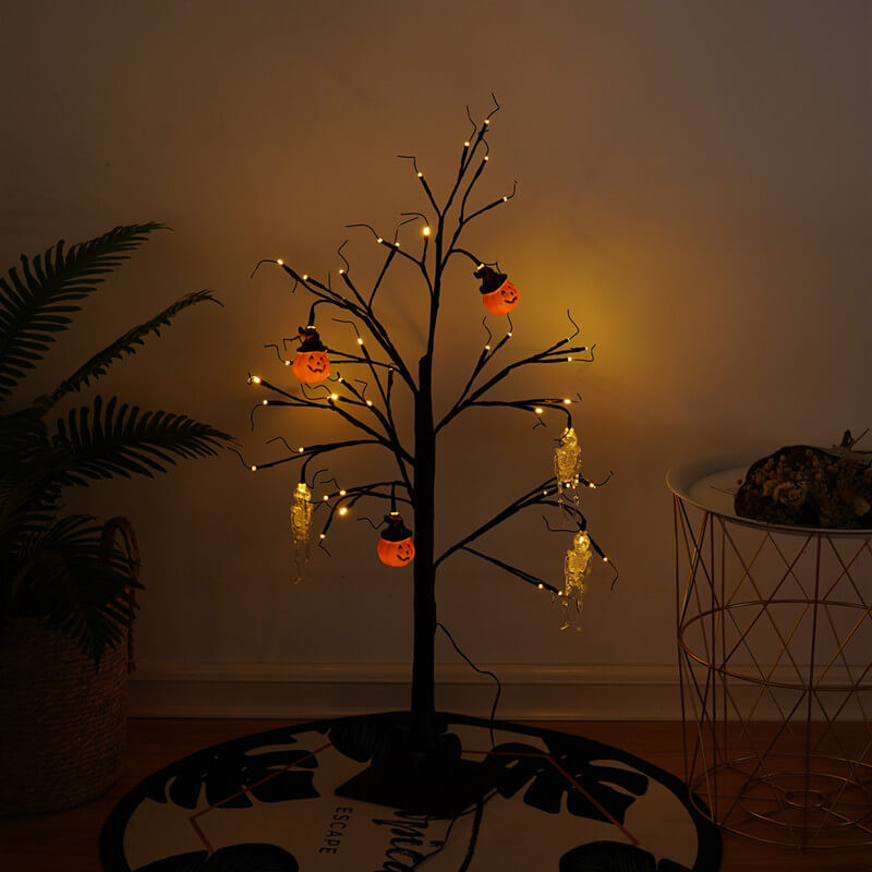 Halloween Pumpkin Skeleton Tree Light LED Simulation Tree Decoration Light