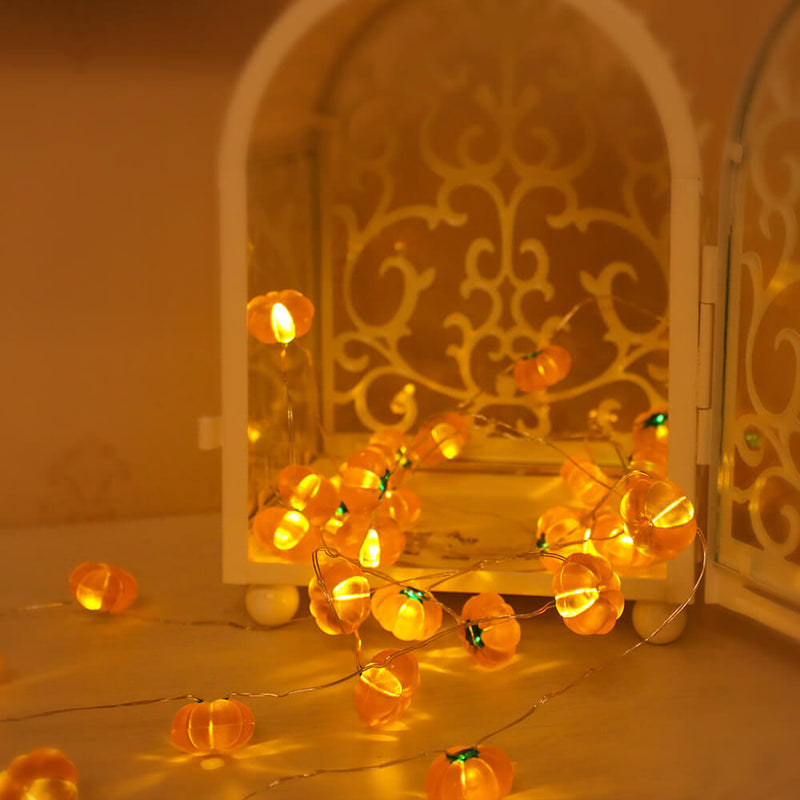 Décoration moderne de Thanksgiving avec citrouille et gland en érable, guirlande lumineuse à 30 LED 