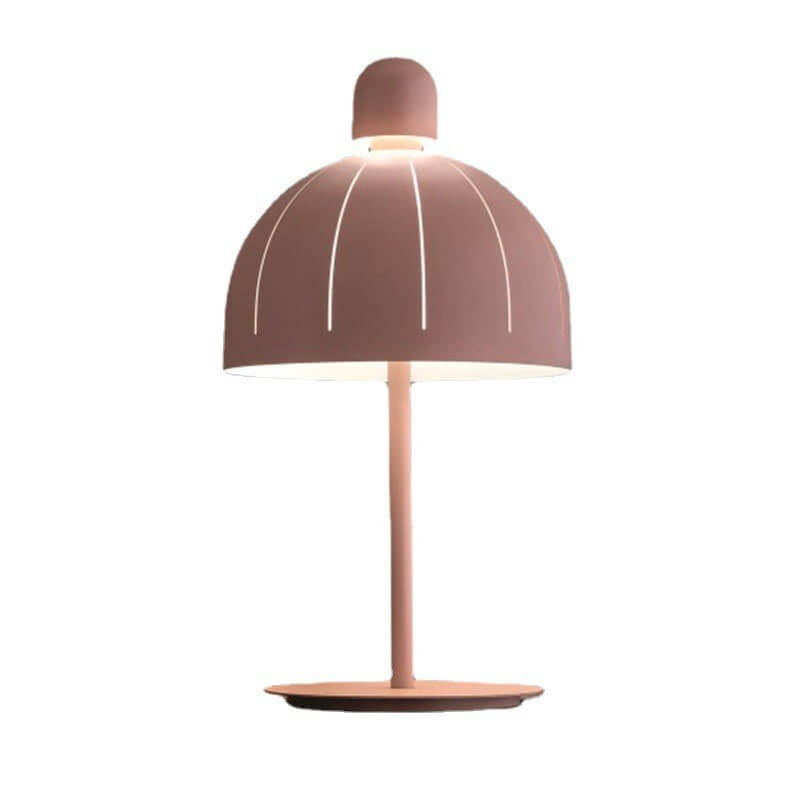 Nordic Pink Pilz Metall LED Tischlampe 