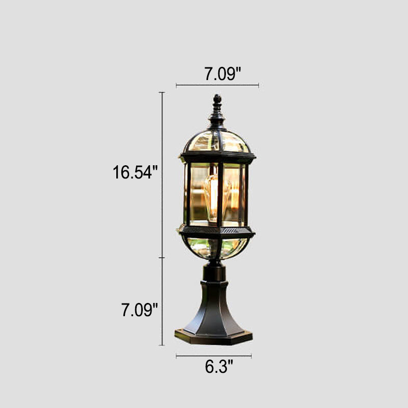 European Vintage Fence Column Post Light Patio Outdoor Waterproof Garden Light