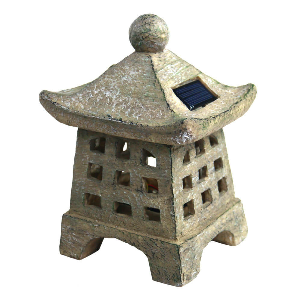 Solar House Pagoda Resin Outdoor Rasen Dekorative Landschaftsleuchte 