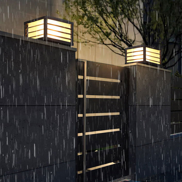 Luz de Cabeza de Poste Solar para Exteriores, Luz de Cabeza de Poste Impermeable para Patio 