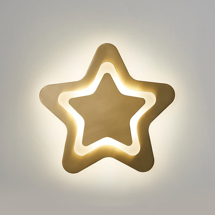Nordische Luxus Messing Sternform LED Wandleuchte 