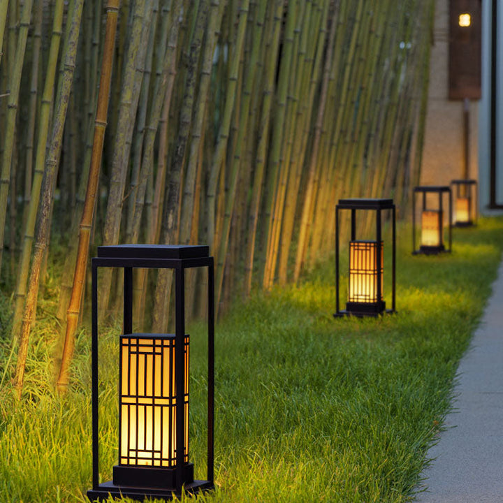 Luz exterior para jardín de césped impermeable con LED solar de mármol de acero inoxidable retro moderno 