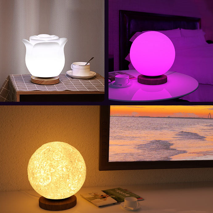 Creative RGB Round Geometry Smart LED Night Light Table Lamp