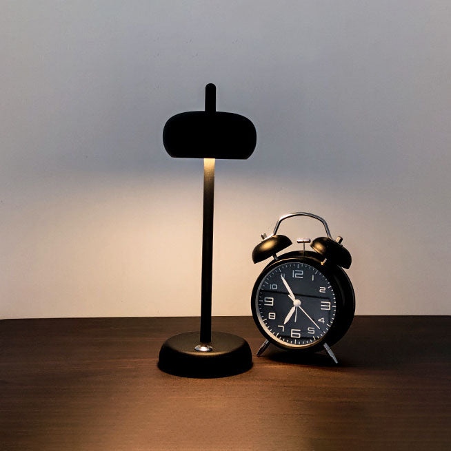 Moderne minimalistische LED-Tischlampe aus Eisen in runder Trommelform mit Touch-Funktion fürs Arbeitszimmer 