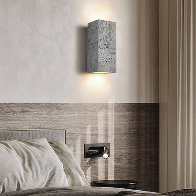 Retro Wabi-sabi Square Column Hand Sculpted LED Wall Sconce Lamp