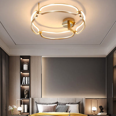 Modern Simple Ring Combination Design LED Semi-Flush Mount Light