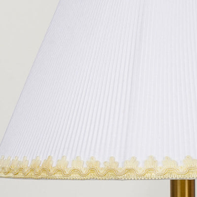 Modern Chinese Ink Ceramic Column Pleated Fabric 1-Light Table Lamp