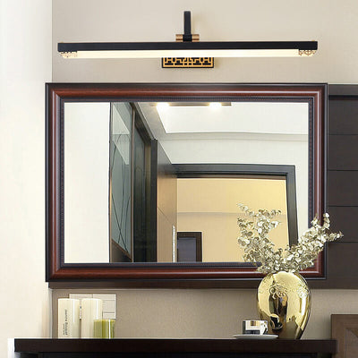 Retro Chinese Iron Bar Rotating LED Mirror Front Wall Sconce Lamp