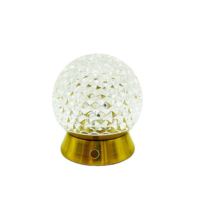 Modern Light Luxury Round Ball Iron Acrylic USB LED Ambient Table Lamp