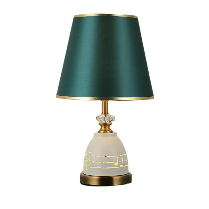 Moderne minimalistische Tischlampe aus Stoff mit einfarbiger Hardware und 1 Licht 
