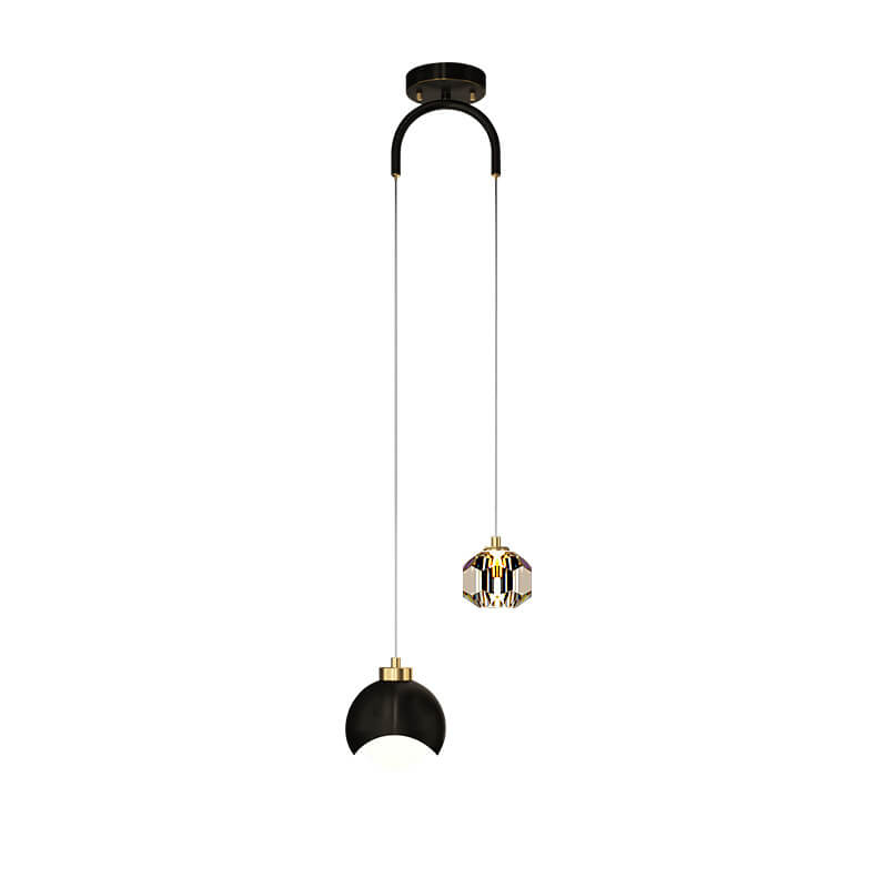 European Style Light Luxury Iron Brass LED Island Light Chandelier