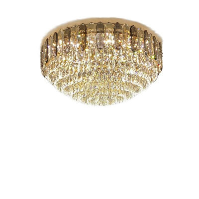 Modern Luxury Crystal Column Dome LED Flush Mount Ceiling Light