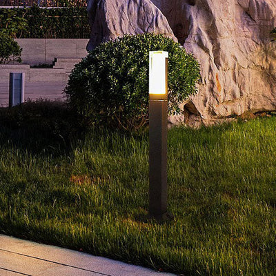 Modern Simplicity Waterproof Rectangular Aluminum Acrylic LED Outdoor Landscape Light For Garden
