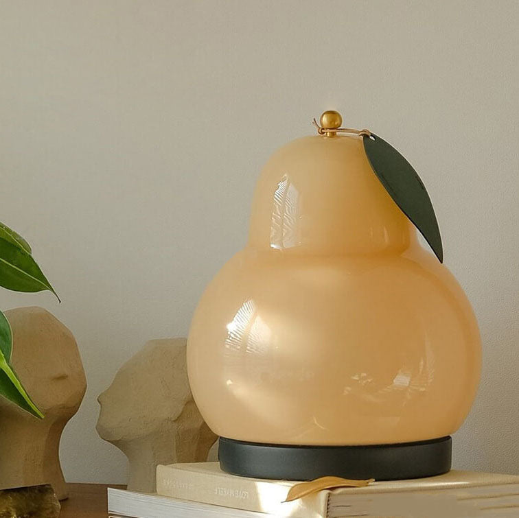 Traditional French Cream Pear Shape LED Rechargeable Touch Table Lamp For Bedroom