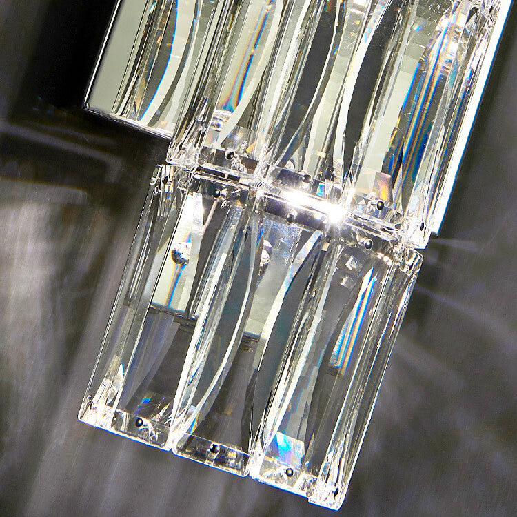 Moderno Lujo Plata Cristal Columna Aplique de Pared con 3/4/6 Luces 