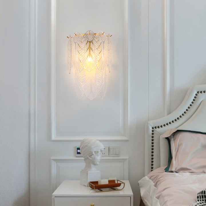 Europäische leichte Luxus-Feder-Eisen-Glas 2/3-Licht Wandleuchte 