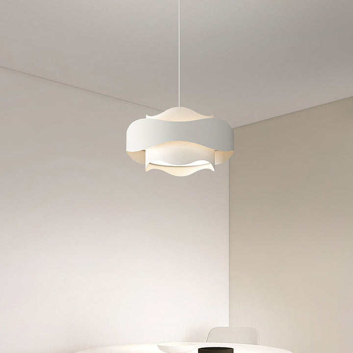 Lustre LED en acrylique rond à bande créative nordique pour îlot 