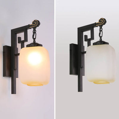 New Chinese Simple Retro Pattern Design 1-Light Wall Sconce Lamp